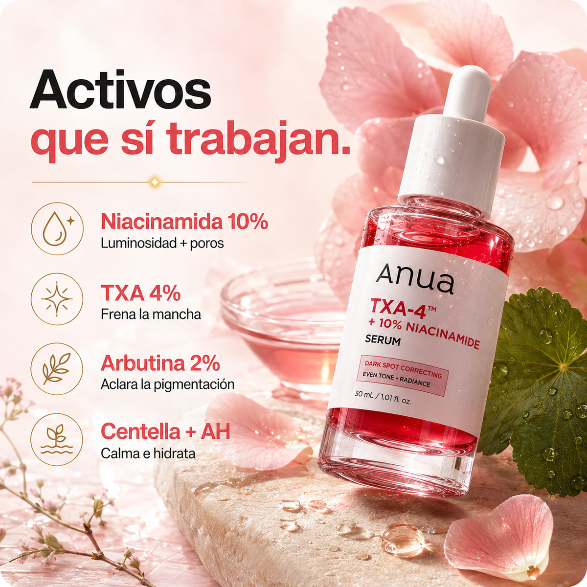 Serum Anua TXA-4™ + 10 Niacinamida: Bálsamo Coreano: Reduce la Apariencia de Manchas y Corrige el Tono Desigual de la piel