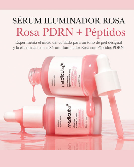 Medicube PDRN Pink Peptide Serum® Importado Original | Más Vendido en Corea para Tono Desigual, Piel Opaca y Falta de Firmeza