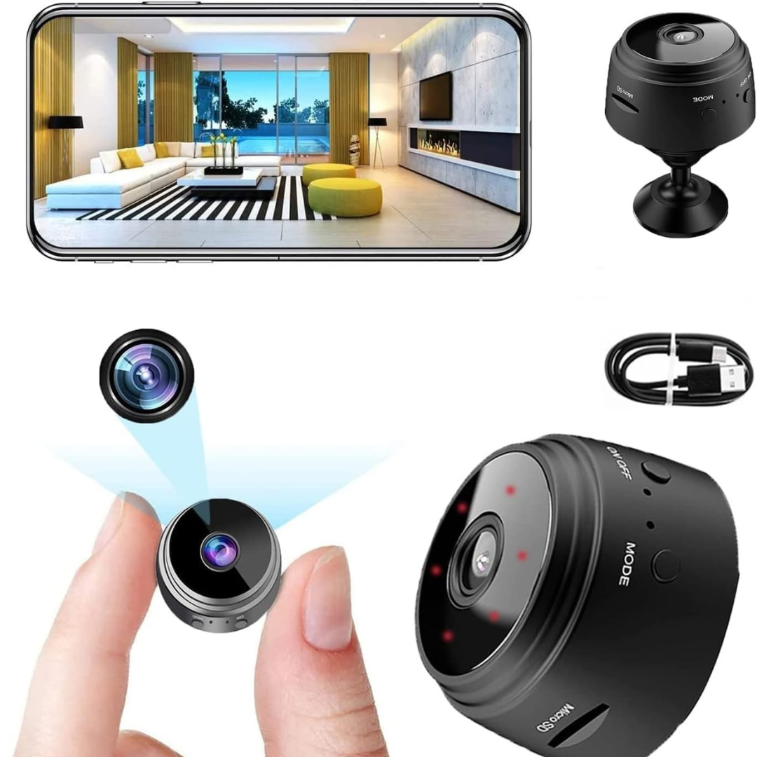 A9 VigilaPro™ – Seguridad Discreta Wi-Fi | Mini Cámara HD Magnética con Monitoreo en Vivo y MicroSD hasta 128GB (