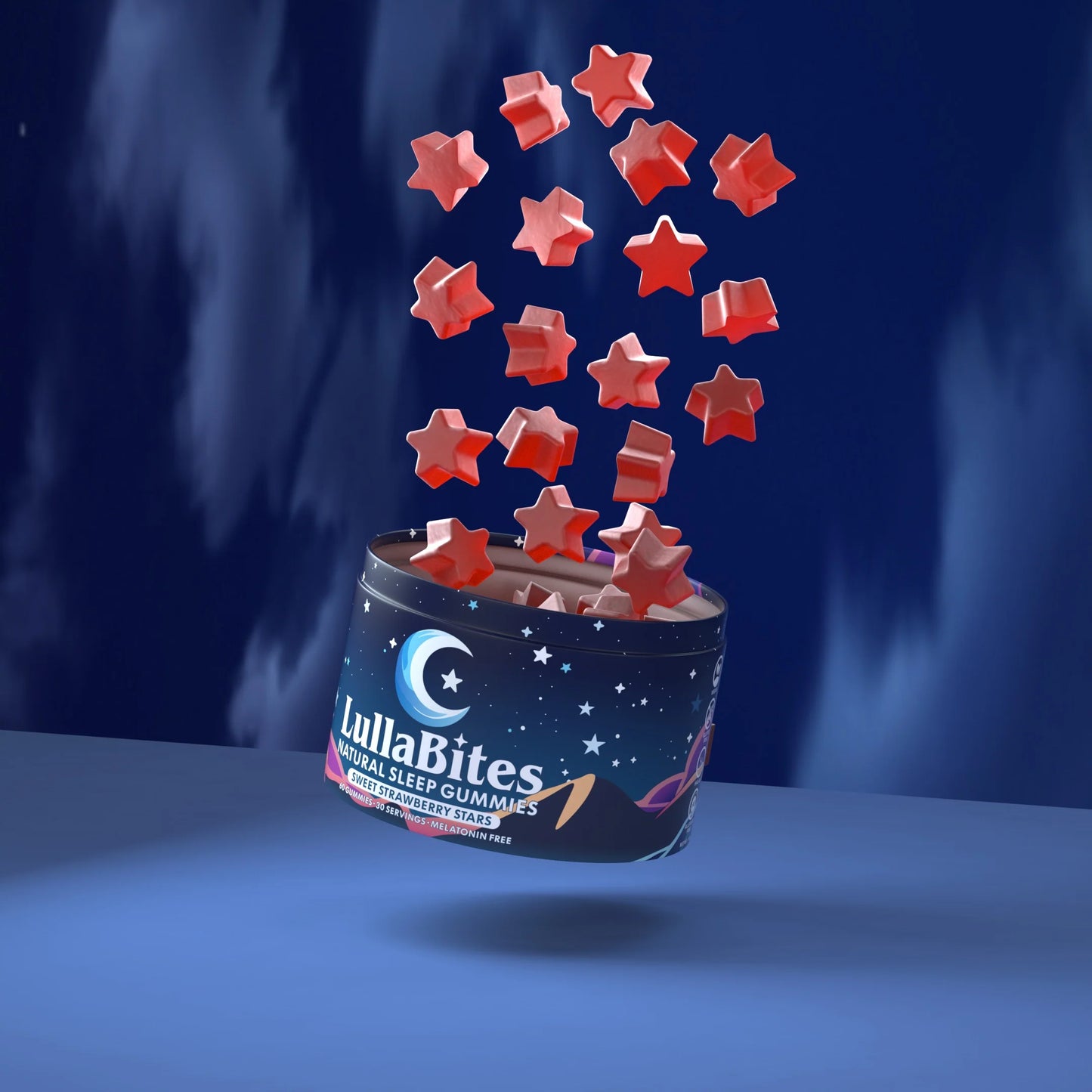 LullaBites® Premium Sleep Gummies Importadas | Gomitas de Descanso Nocturno Anti-Insomnio Naturales con Sabor a Fresa