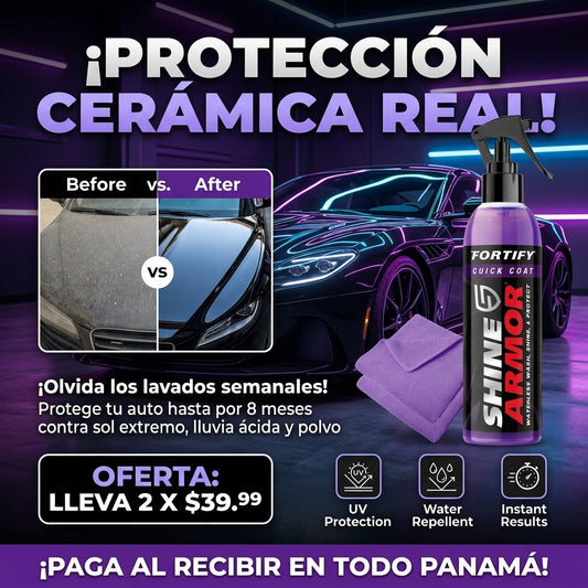 Shine Armor™ 3 en 💎 Brillo, Protección y Limpieza en Minutos 🚘 TECNOLOGÍA ALEMANA PREMIUM | ✨ AHORRÁ HASTA 8 MESES DE RECUBRIMIENTO CERÁMICO + 🚚 ENVÍO GRATIS