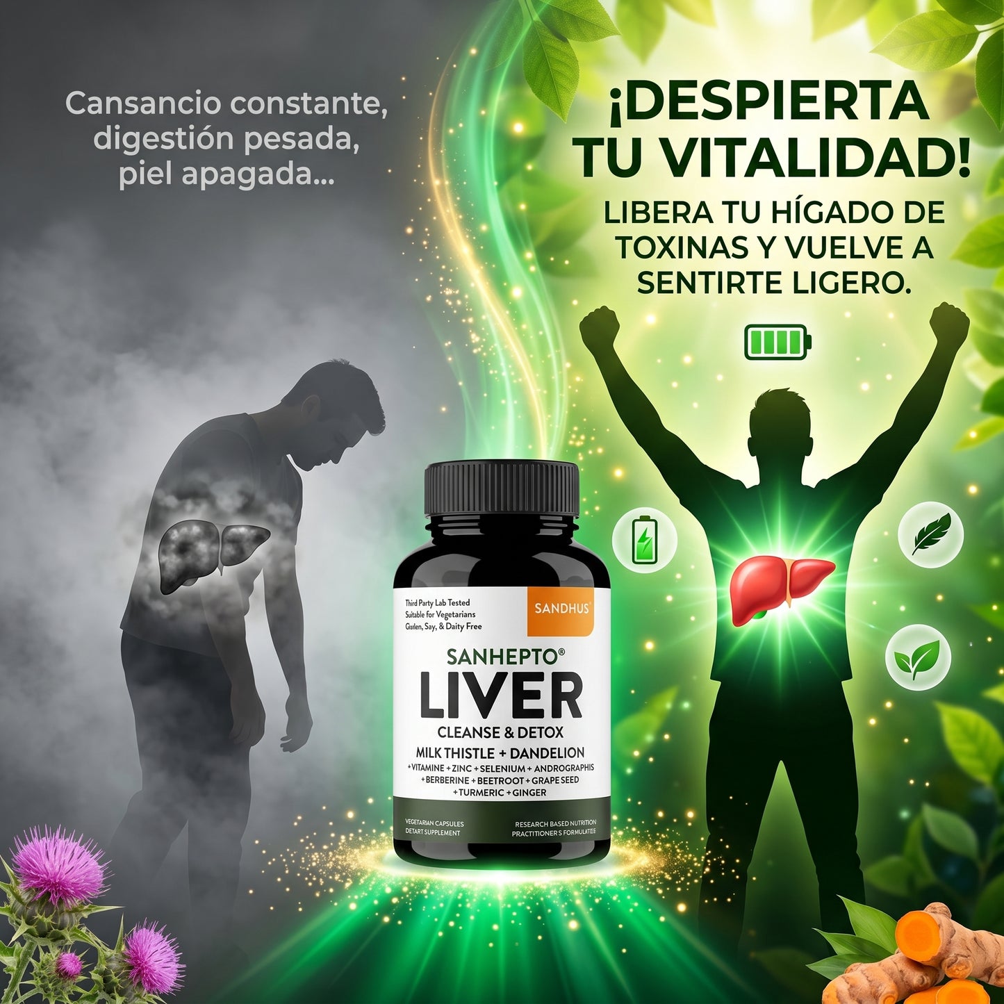 Detox Limpieza y Protección Hepática® - Liver 70 Cápsulas Importado Garantizado