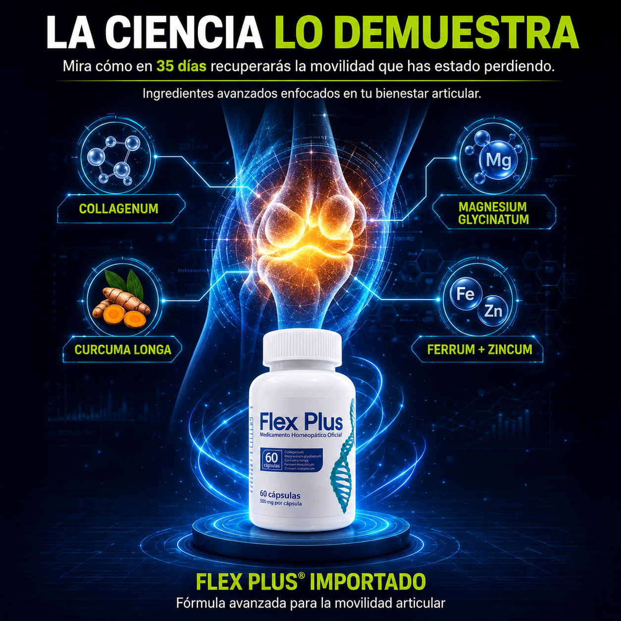 Flex Plus® Importado – Fórmula Avanzada para Solución Integral de Dolores Articulares