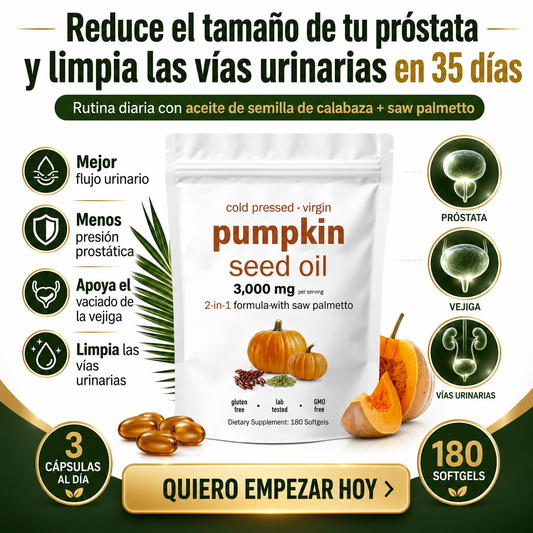 ProstaFlow™ Advanced Fórmula Natural 2 en 1 para Apoyar la Próstata, Mejorar el Flujo Urinario y la Comodidad Masculina