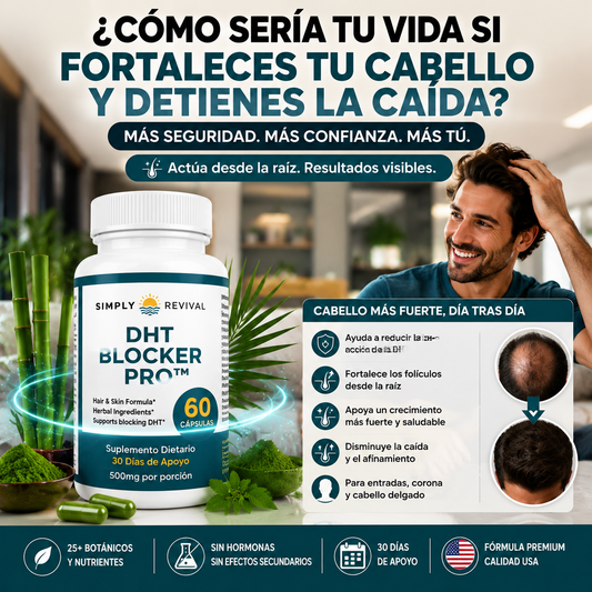 DHT BLOCKER PRO™ Fórmula importada anticaída para hombres que quieren ayudar a detener la caída, entradas y cabello delgado