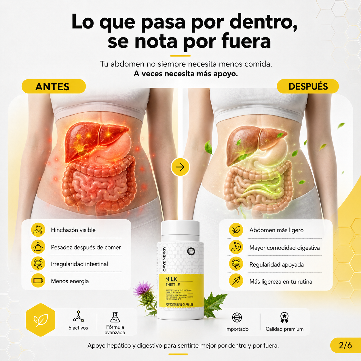 OxyEnergy HEPA-4™: Fórmula Hepática 6 Activos Importado. Limpieza Intestinal y Hepática para desintoxicar el cuerpo