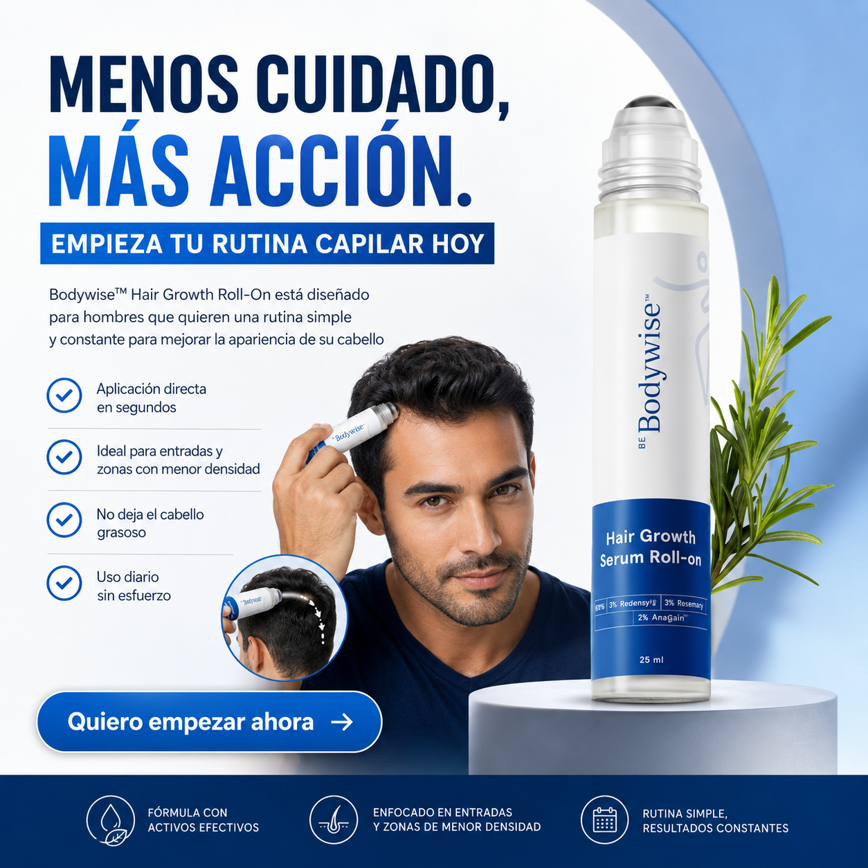 Serum BodyWise® - Tratamiento para Crecimiento y AntiCaída Capilar Masculino