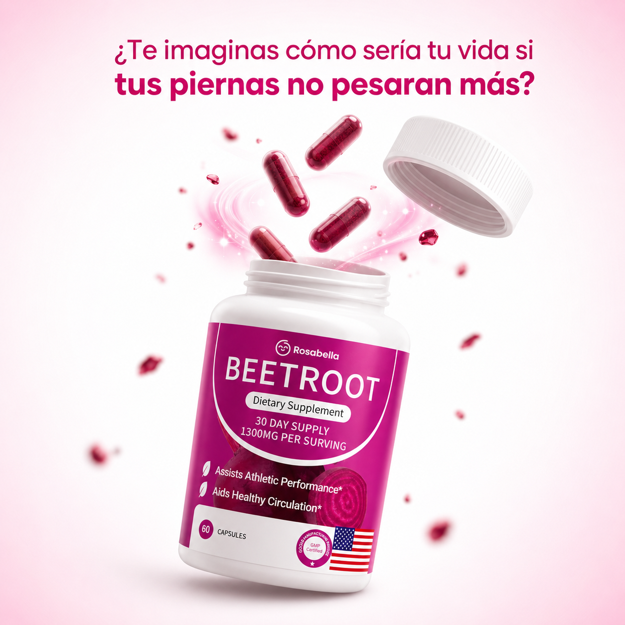 Rosabella Beetroot™ — Fórmula Circulatoria Avanzada e Intensiva para Piernas Pesadas en Turnos de Pie 8+ Horas o Sentado (Apoya la Función del Corazón y el Flujo Arterial Saludable) Recupera el flujo que perdiste por el sedentarismo y los excesos