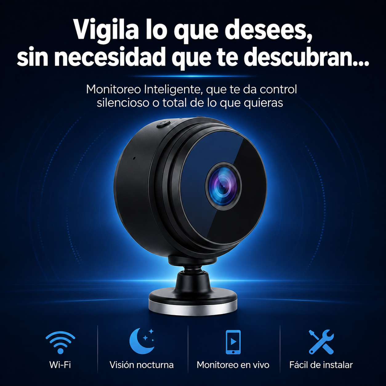 A9 VigilaPro™ – Seguridad Discreta Wi-Fi | Mini Cámara HD Magnética con Monitoreo en Vivo y MicroSD hasta 128GB (