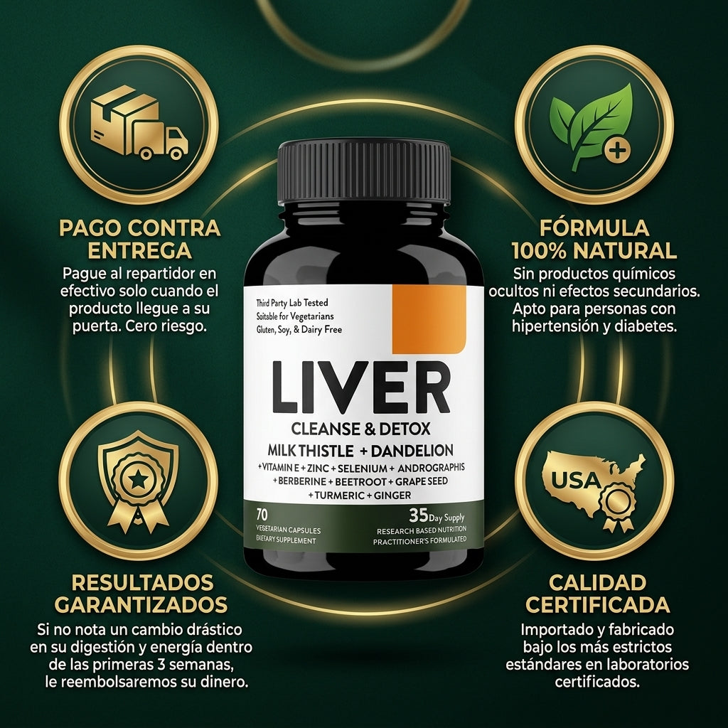Detox Limpieza y Protección Hepática® - Liver 70 Cápsulas Importado Garantizado