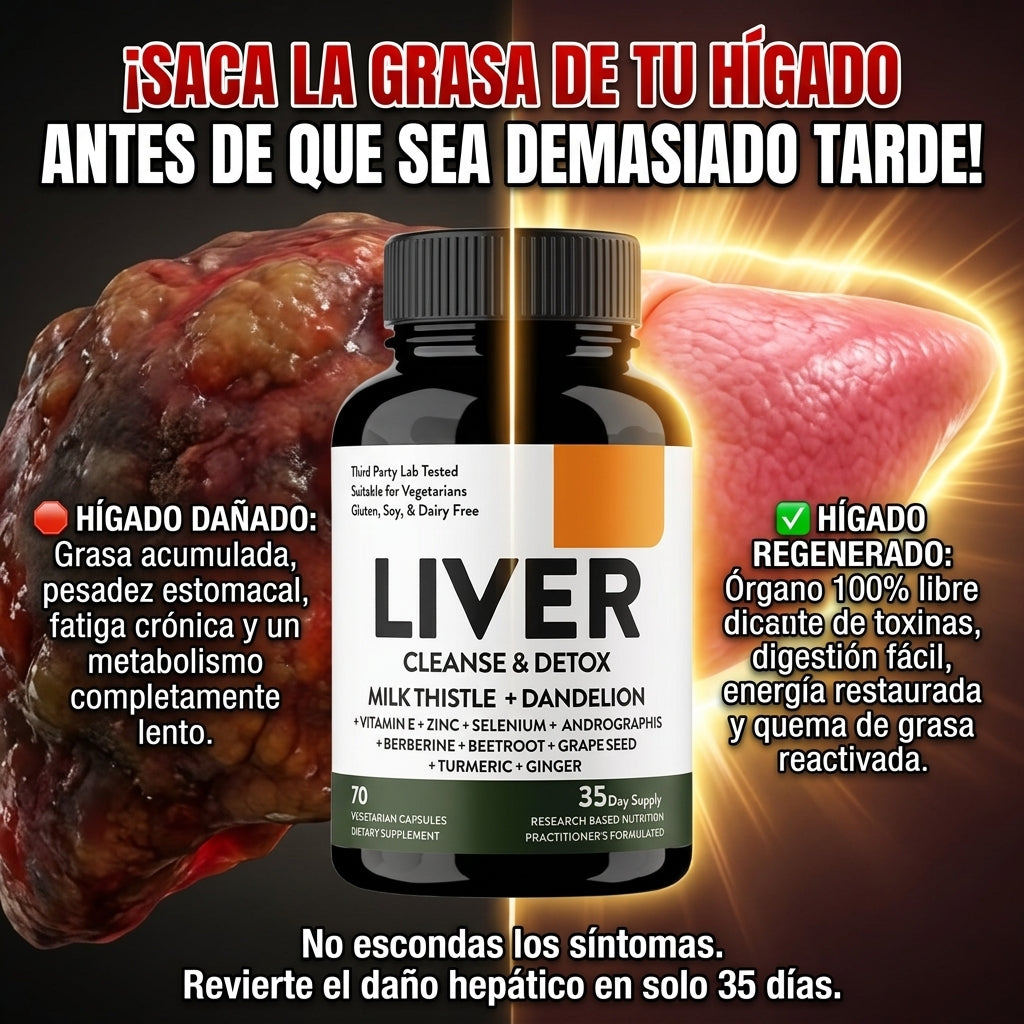 Detox Limpieza y Protección Hepática® - Liver 70 Cápsulas Importado Garantizado